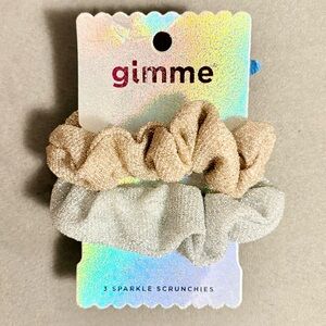 Gold and Silver Sparkle Hair Scrunchies
